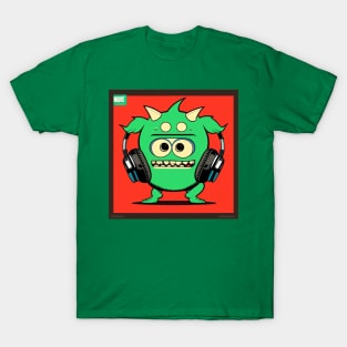 Headphones Monster Cartoon T-Shirt